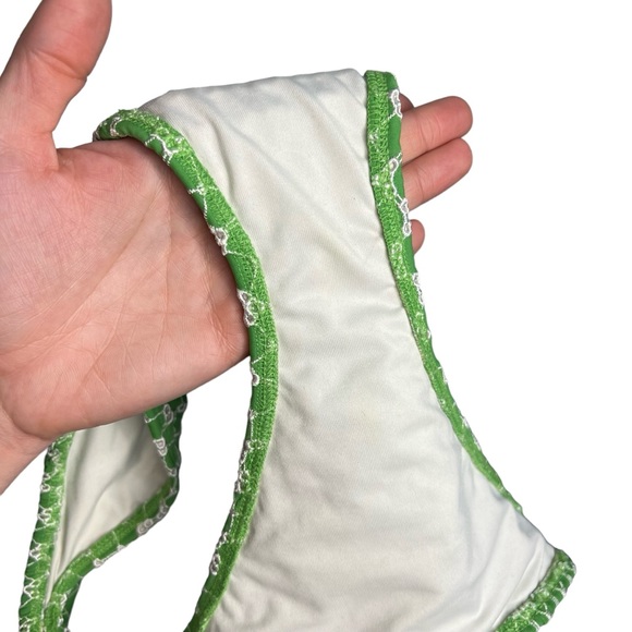 Shoshanna Swimwear Green Eyelet Embroidered Scalloped Bikini S/M - Picture 8 of 9